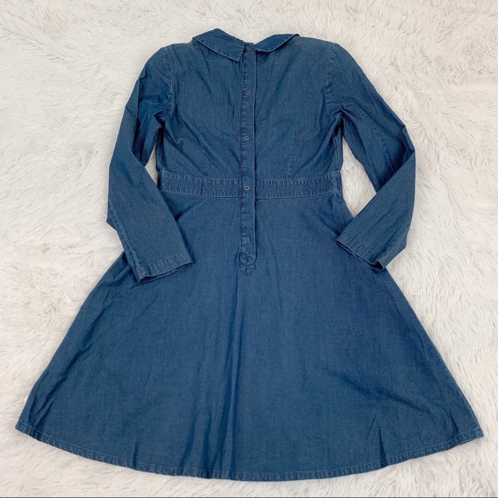 Solid & Striped Long Sleeve Collared Denim Dress … - image 8